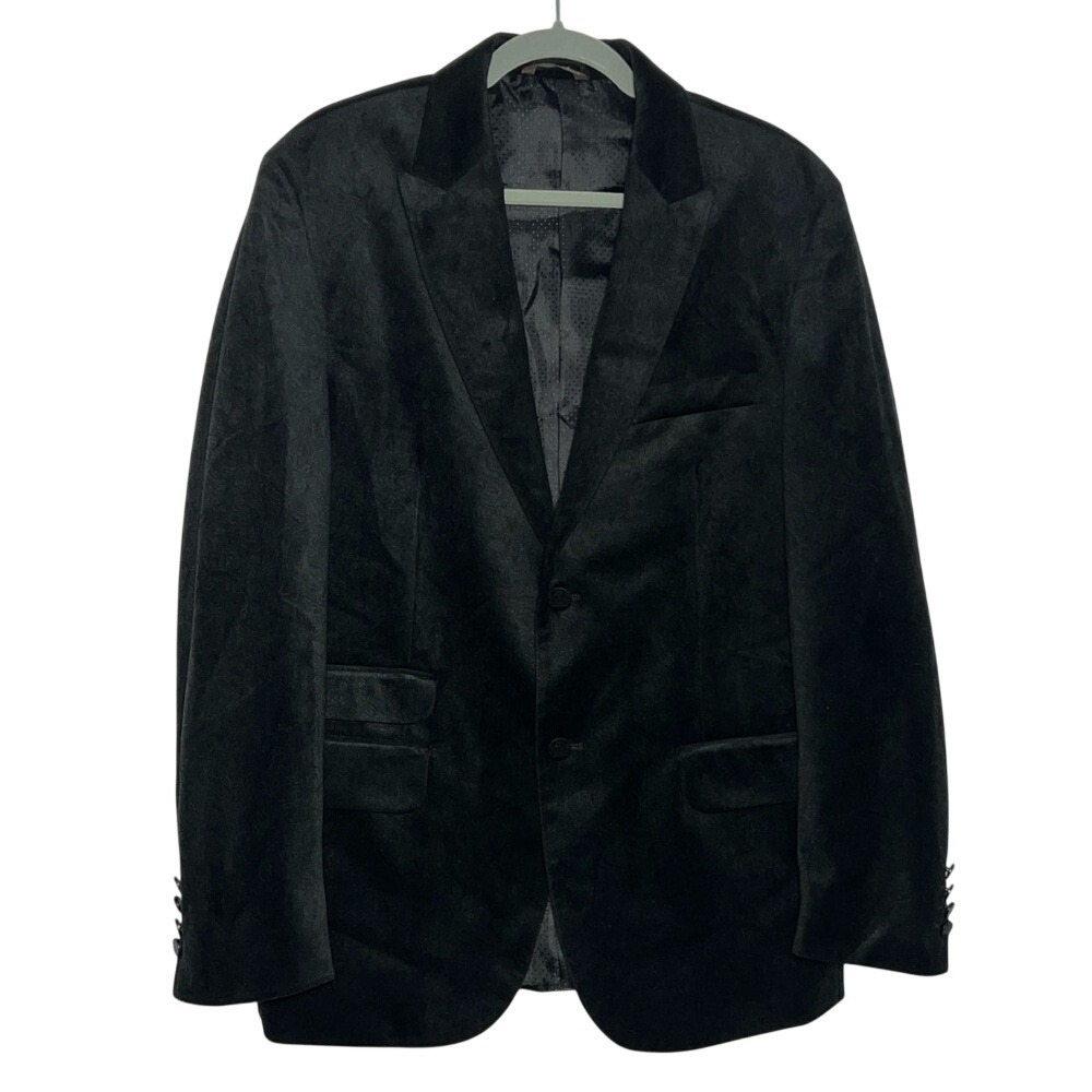 Tasso‎ Elba Paisley Textured Velvet Velour Man's Blazer Coat Jacket Size M 39-41